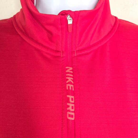 Nike Pro Hyperwarm Nwot Red Half Zip Training Pull Over Jacket Size Large - Picture 3 of 7